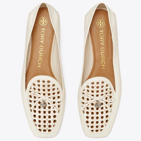 Tory Burch $348 CONVERTIBLE TORY CHARM WOVEN LOAFER Ivory Cream - Picture 2 of 13